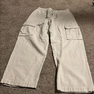 Pewter Women's  Cream Pants cargo style wide leg size 32